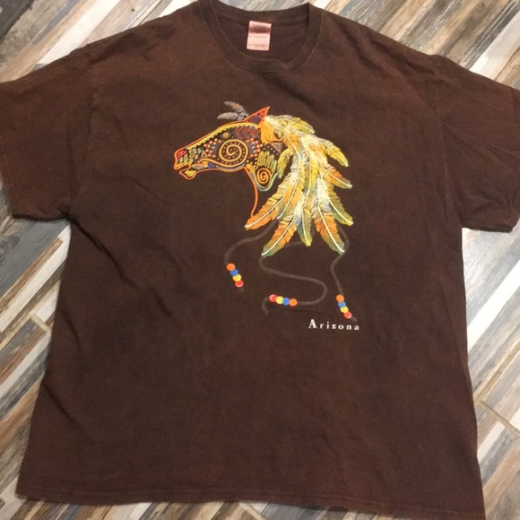 Gildan Tops - 🌵Arizona Brown Horse T-Shirt w/ Raised Print